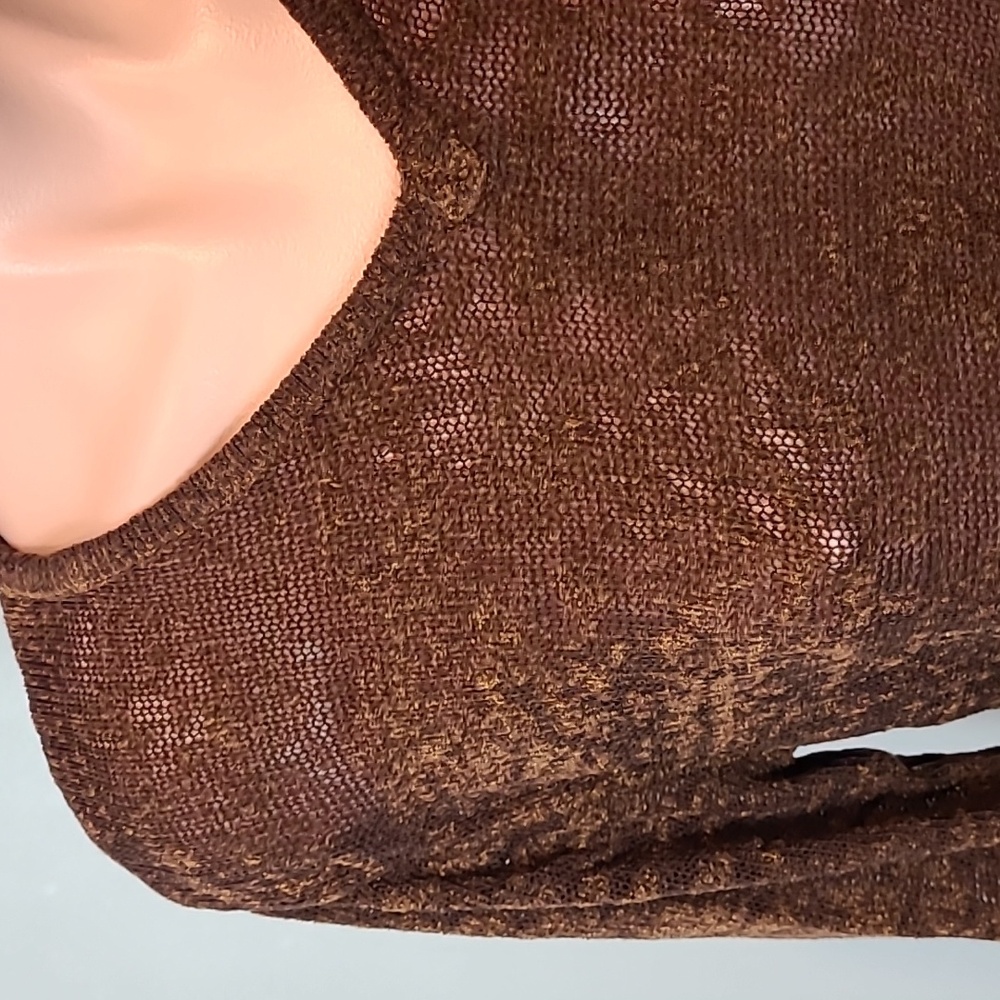 Vintage‎ 90s Brown Goblincore Academia Knit Sweater Grunge Womens SP Earthy - Picture 2 of 9